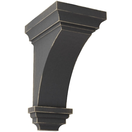 Ekena Millwork 5"W x 5 3/4"D x 10"H Medium Jefferson Wood Vintage Decor Corbel, Black CORWD05X05X10JEBL